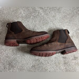 STACY ADAMS Men's 9.5 Brown Pull Tab Kayden Round Toe Block Heel Leather Chelsea